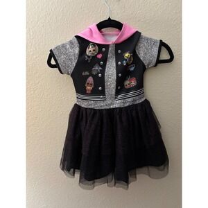 LOL Surprise Girls XS 4/5‎ Black Pink Tutu Dress Hoodie Jacket Outfit
A828